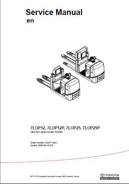 Toyota 8 Series Forklift Operator Manual - high-powerperformance